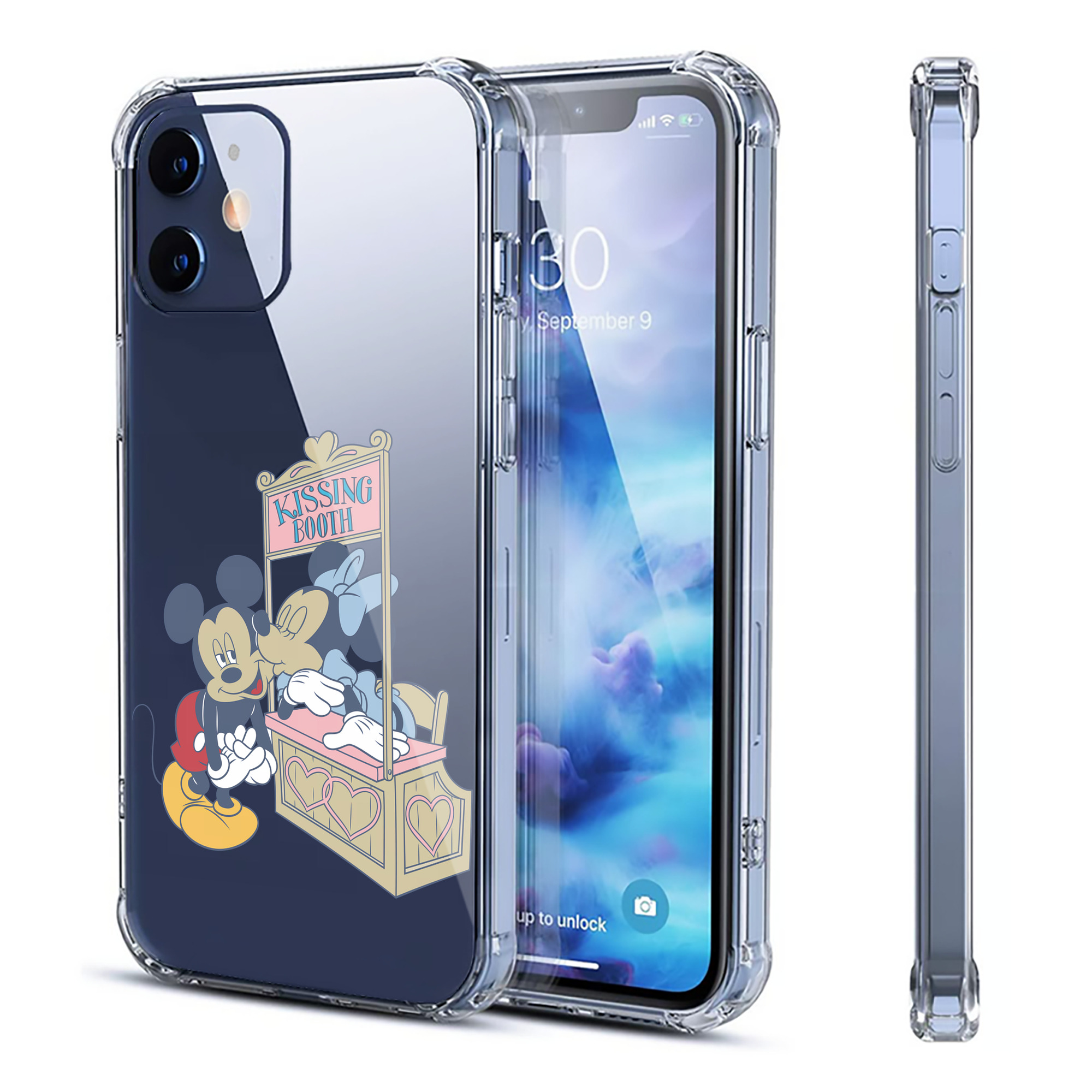 （画像用） ミッキーマウス Mickey Mouse 【iPhone 12シリーズ対応】透明スマホケース（クリアソフトケース）